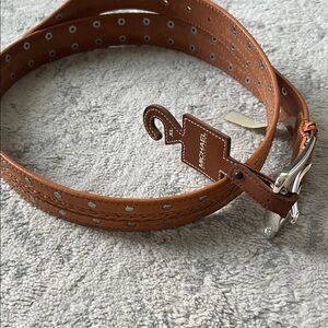 MICHAEL Michael Kors Leather Studded Belt with Silver Buckle, XL, NWT